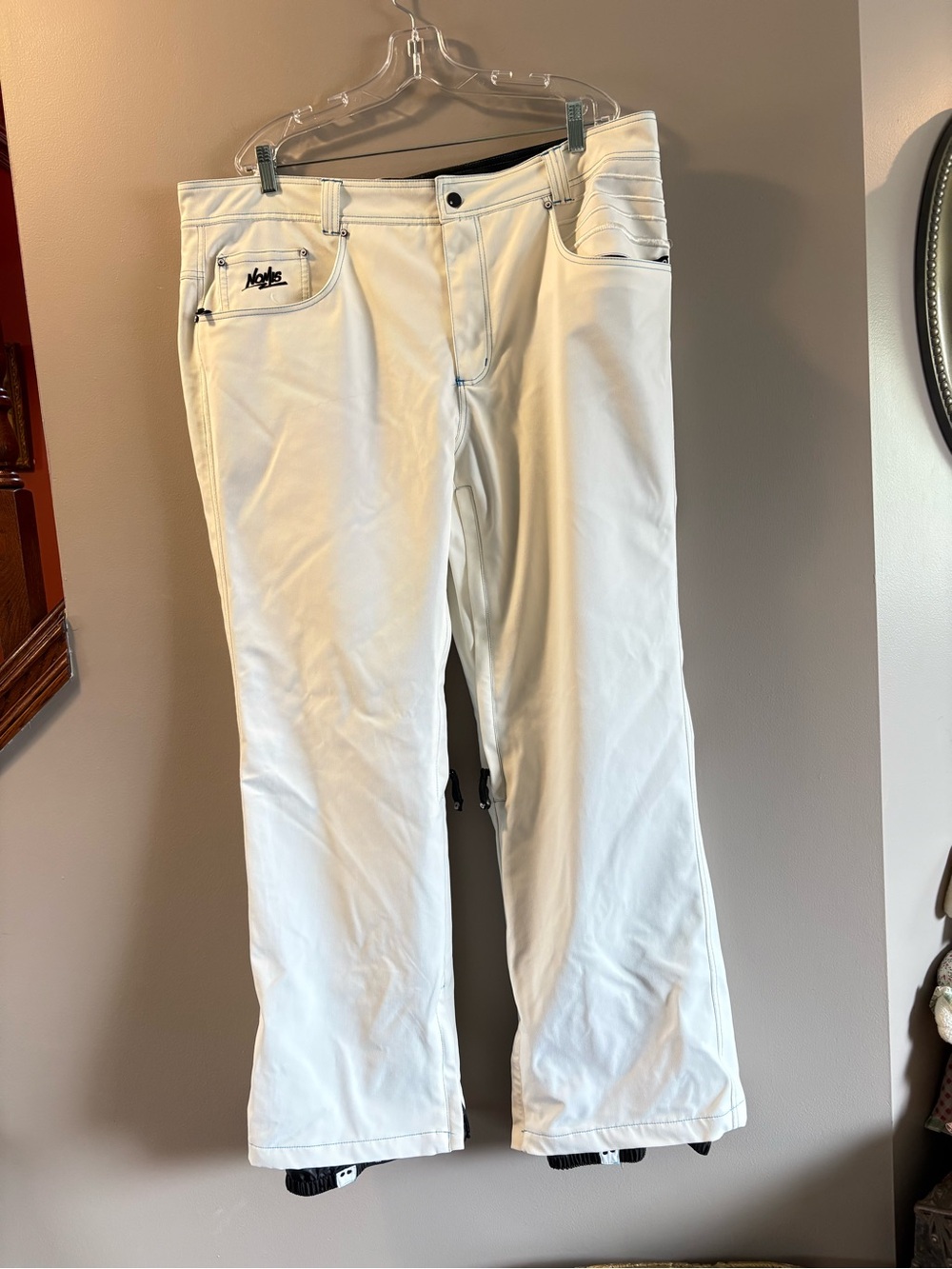 Nomis  White Men’s Chinos with Zip Pocket Detail